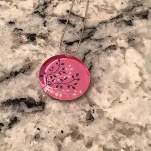 Pink flower necklace